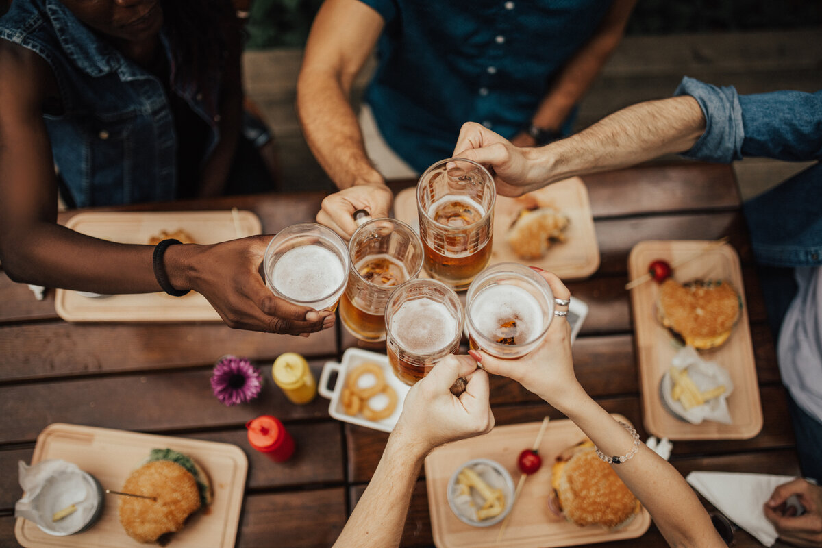 Young Adults Drinking Beer